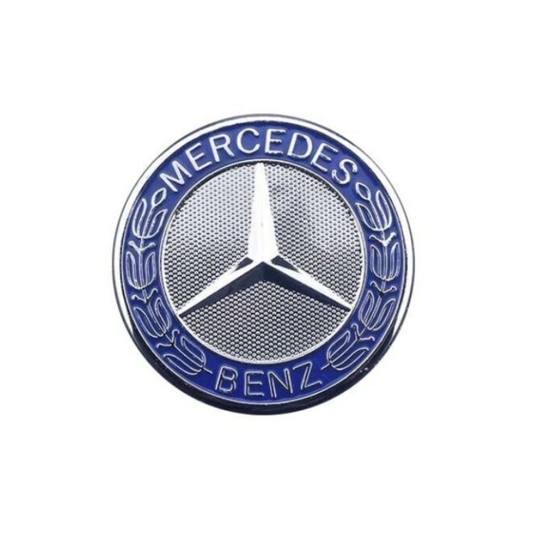 Wheel Cap - Flat - Light Blue & Solid Silver - Mercedes- Prices are per wheel cap