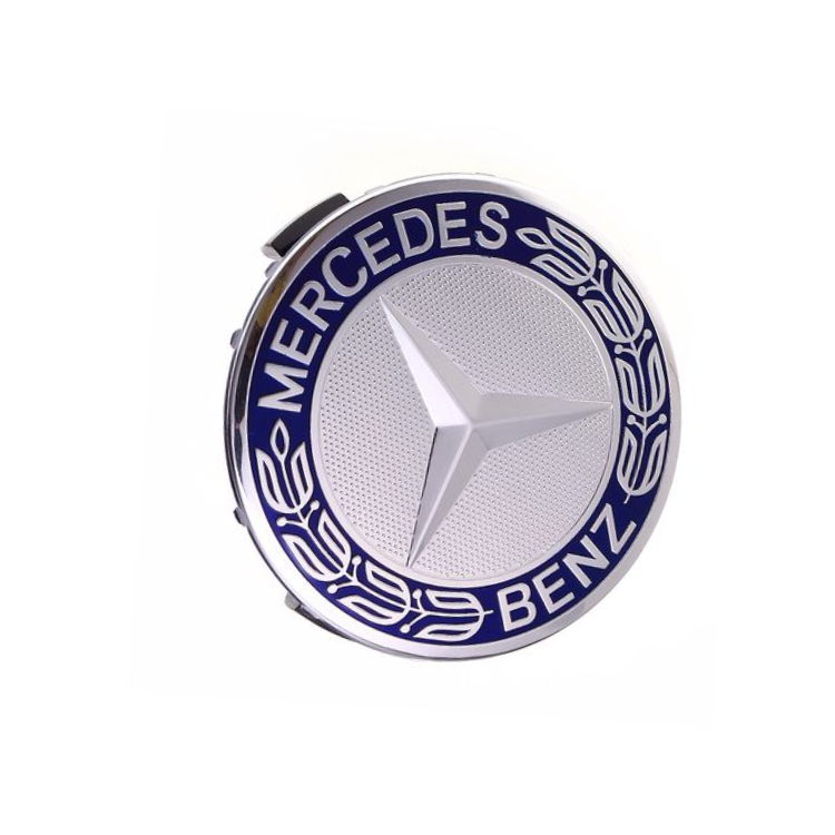 Wheel Cap - Flat - Navy Blue & Solid Silver - Mercedes- Prices are per wheel cap