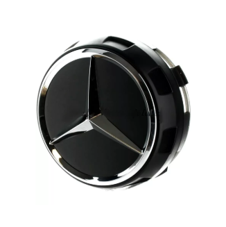 Wheel Cap - Pop Out - Black Centre With Silver Emblem - Mercedes- Prices are per wheel cap