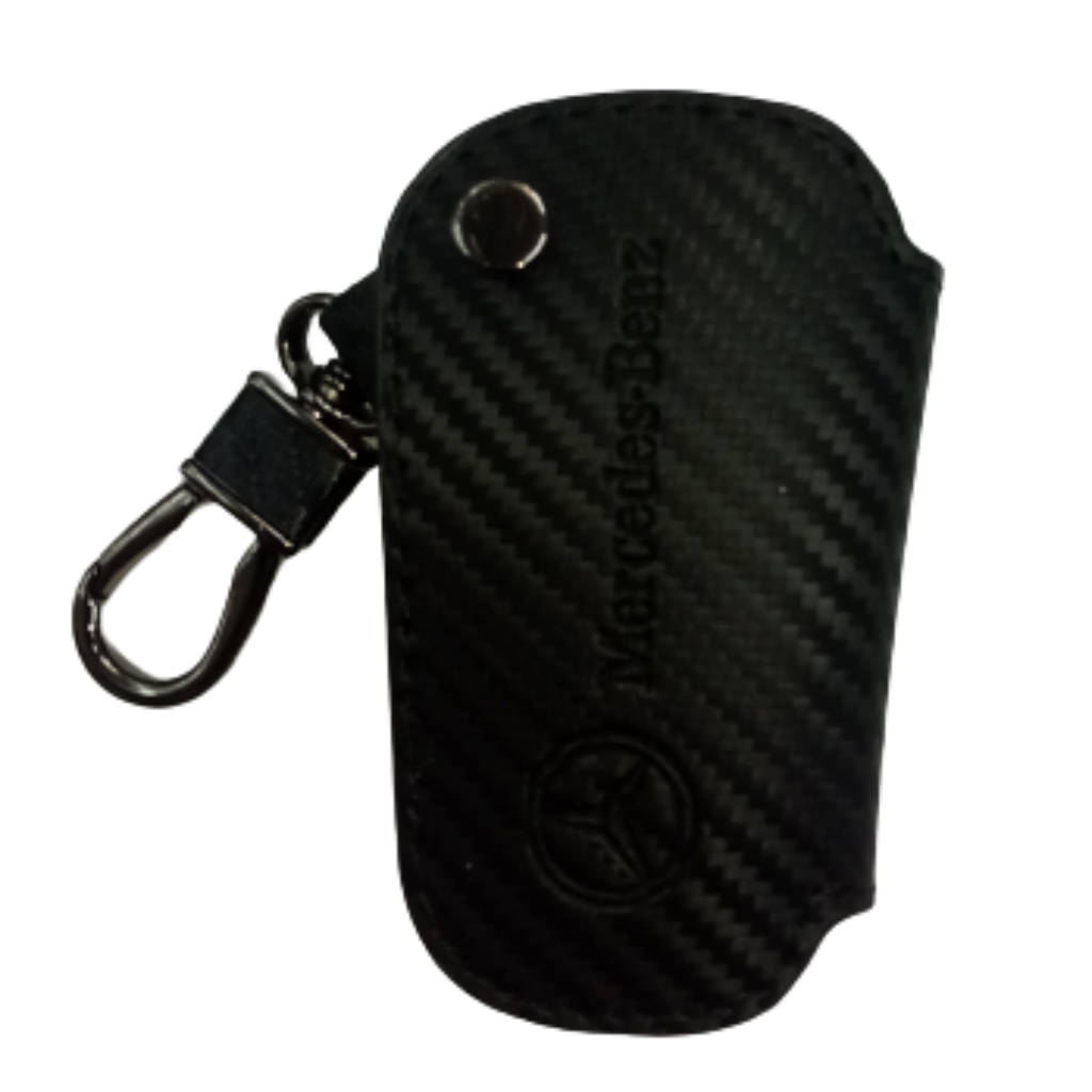 Key Ring - Mercedes Benz - Black Leather Key Pocket