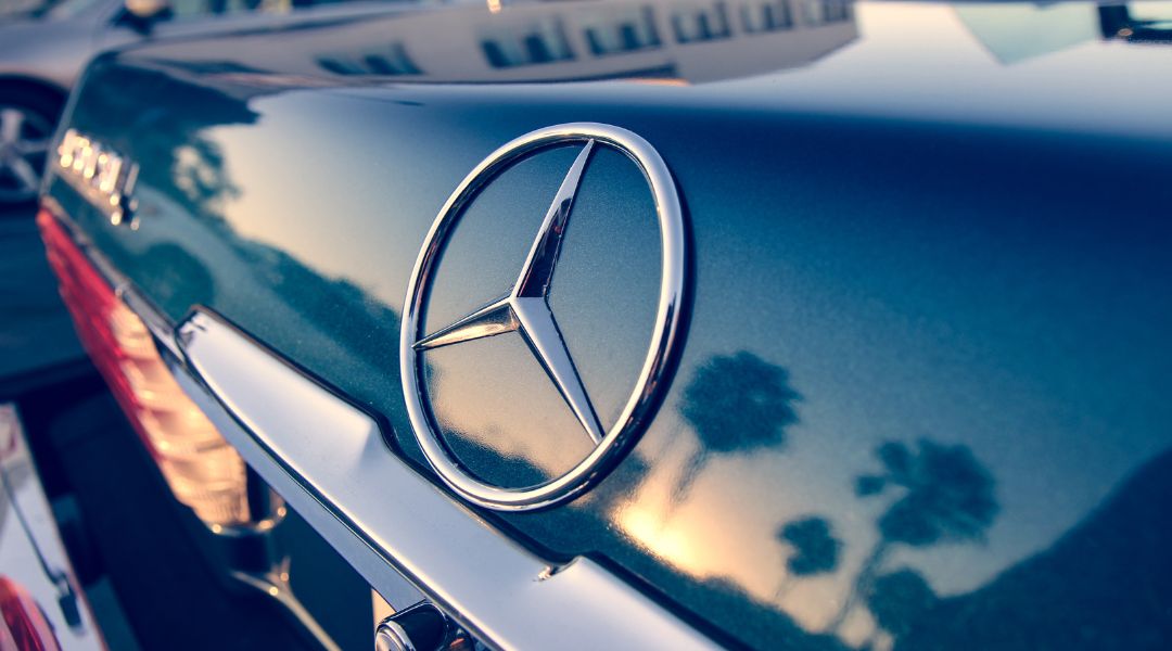 Mercedes-Benz rear badge with reflection — genuine vehicle spares and accessories supplier