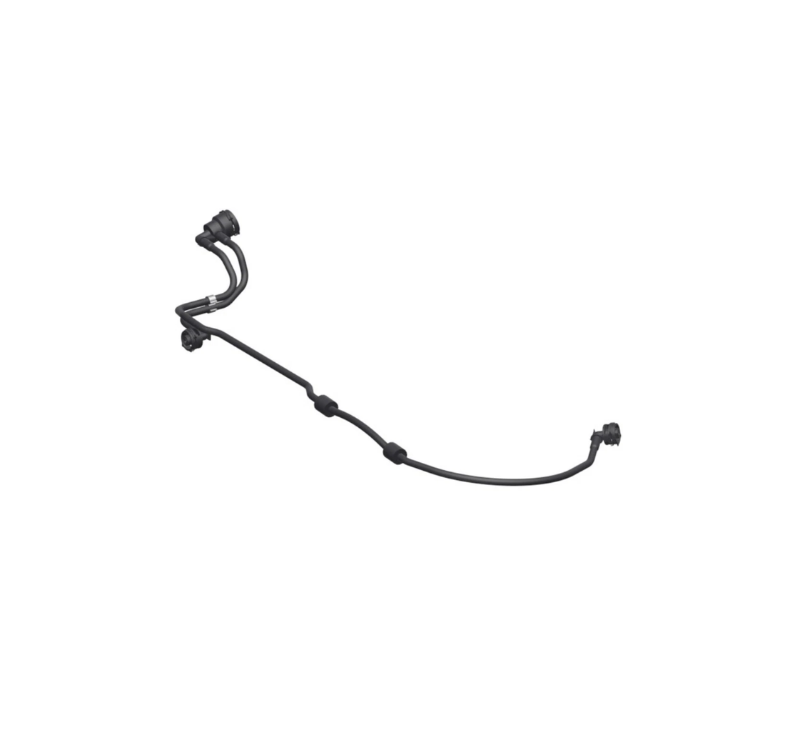 Black metal rod with curved ends on a white background
