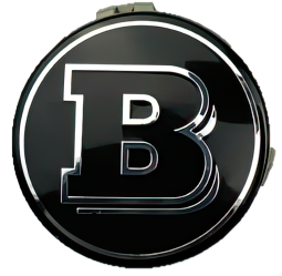 Wheel Cap - Mercedes Benz - Flat - Black With Silver B - Brabus - Prices are per wheel cap