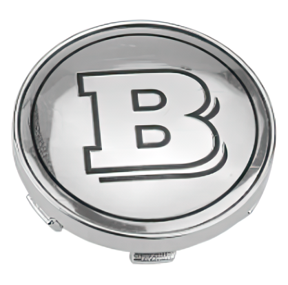 Wheel Cap - Mercedes Benz - Flat - Silver With Black B - Brabus - Prices are per wheel cap