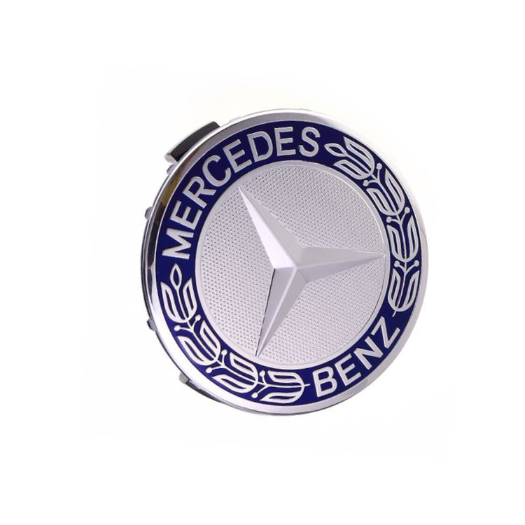 Wheel Cap - Mercedes Benz - Flat - Navy Blue & Solid Silver - Prices are per wheel cap