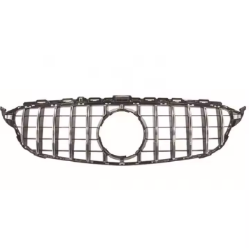 W205 C-Class GT Style Grille Black and Chrome (No Camera) 14-18