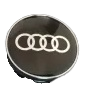 Wheel Cap - Audi - Black and Silver Symbol - Thin Silver Rim - Prices are per wheel cap