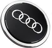 Wheel Cap - Audi - Black and Silver Symbol - Thick Silver Rim - Prices are per wheel cap