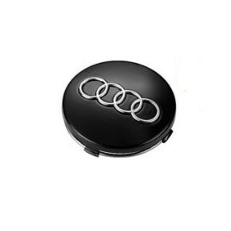 Wheel Cap - Audi - Solid Black with Silver Symbol - Prices are per wheel cap